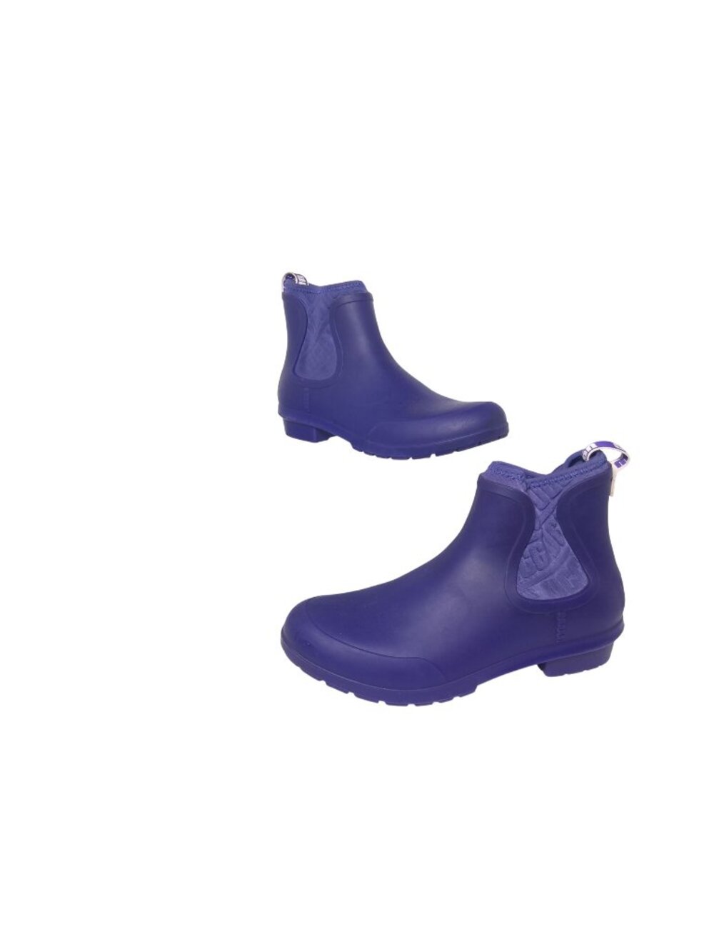 UGG Womens Purple Rubber Ankle Rain Boots With Embossed Side Panels - Size 7